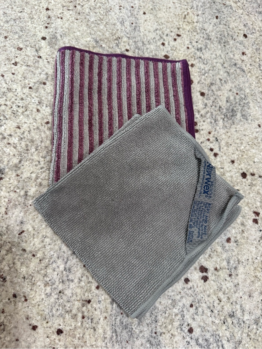 Norwex Microfiber face and body cloths Gray & Plum
